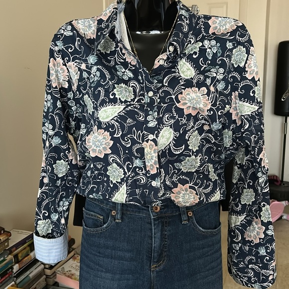 Chaps Floral No Iron Shirt - Picture 1 of 8